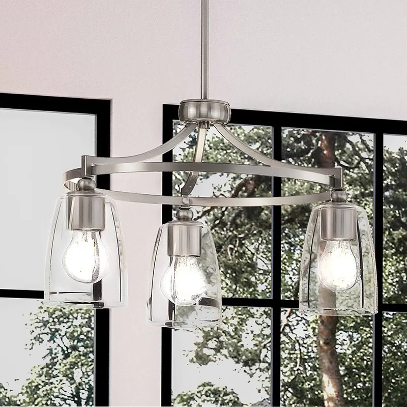 UHP4261 Transitional Chandelier 12.25''H x 21''W, Brushed Nickel Finish, Coronado Collection — Urban Ambiance LED Landscape Lights 60.0W 3000K