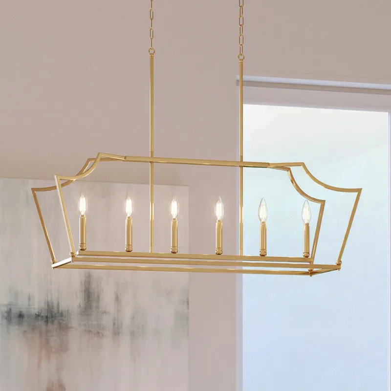 UHP4260 Transitional Chandelier 15.125''H x 42''W, Brushed Bronze Finish, Coronado Collection — Urban Ambiance LED Linear Lights 60.0W 3000K