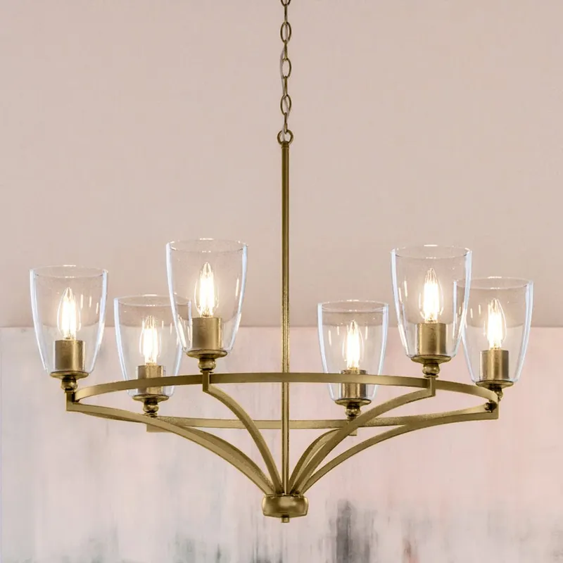 UHP4252 Transitional Chandelier 14''H x 30''W, Brushed Bronze Finish, Coronado Collection — Urban Ambiance LED Landscape Lights 60.0W 3000K