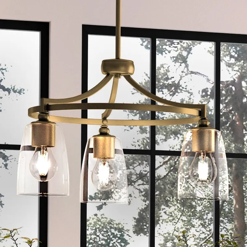 UHP4250 Transitional Chandelier 12.25''H x 21''W, Brushed Bronze Finish, Coronado Collection — Urban Ambiance LED Landscape Lights 60.0W 3000K