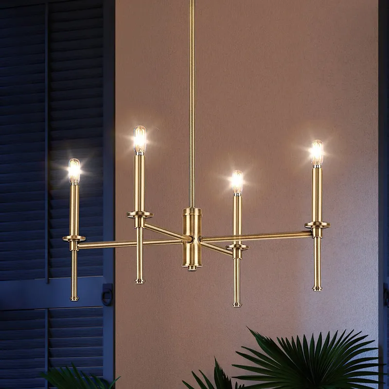 UHP4240 Contemporary Chandelier 10.375''H x 22.875''W, Olde Brass Finish, Parkes Collection — Urban Ambiance LED Landscape Lights 60.0W 3000K
