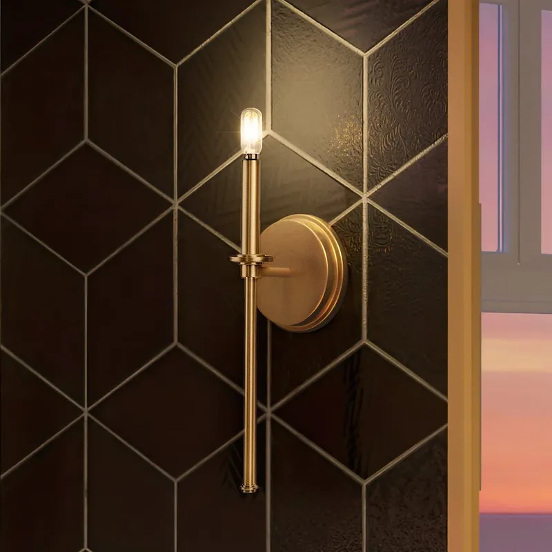 UHP4234 Contemporary Wall Sconce 16.625''H x 5.75''W, Olde Brass Finish, Parkes Collection — Urban Ambiance LED Wall Lights 60.0W 3000K