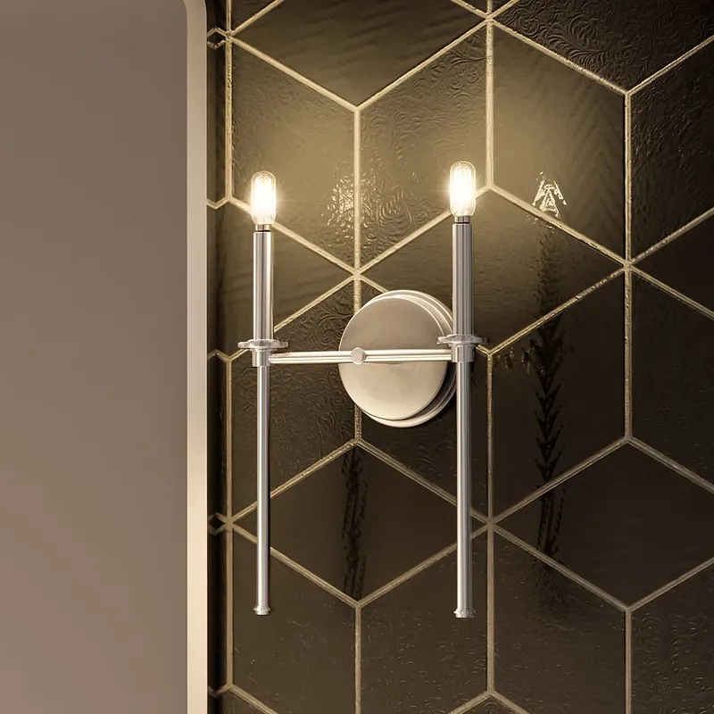 UHP4233 Contemporary Wall Sconce 16.625''H x 10.375''W, Brushed Nickel Finish, Parkes Collection — Urban Ambiance LED Linear Lights 60.0W 3000K