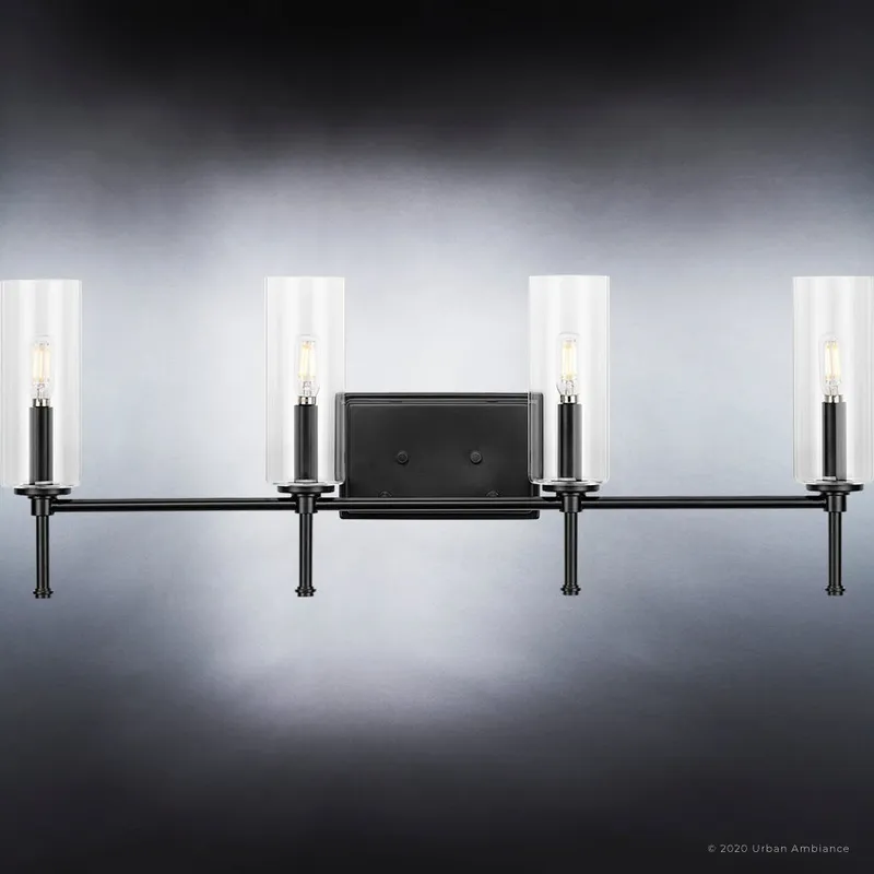 UHP4231 Contemporary Bath Light 11.5''H x 31.625''W, Midnight Black Finish, Parkes Collection — Urban Ambiance LED Linear Lights 60.0W 3000K