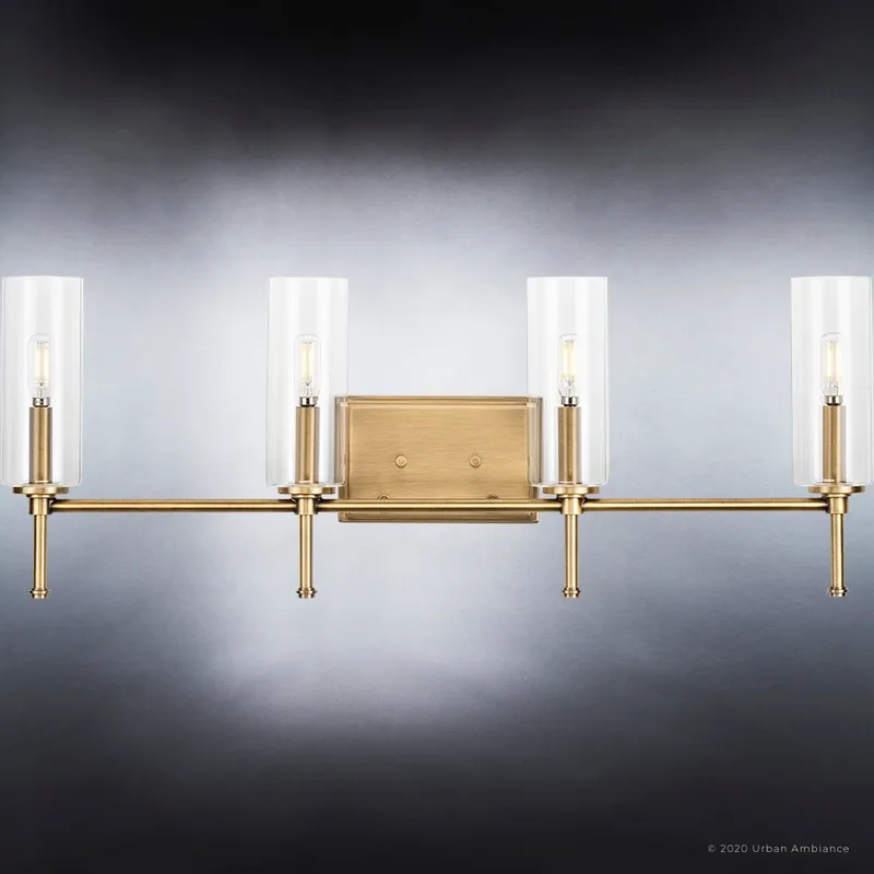 UHP4227 Contemporary Bath Light 11.5''H x 31.625''W, Olde Brass Finish, Parkes Collection — Urban Ambiance LED Linear Lights 60.0W 3000K