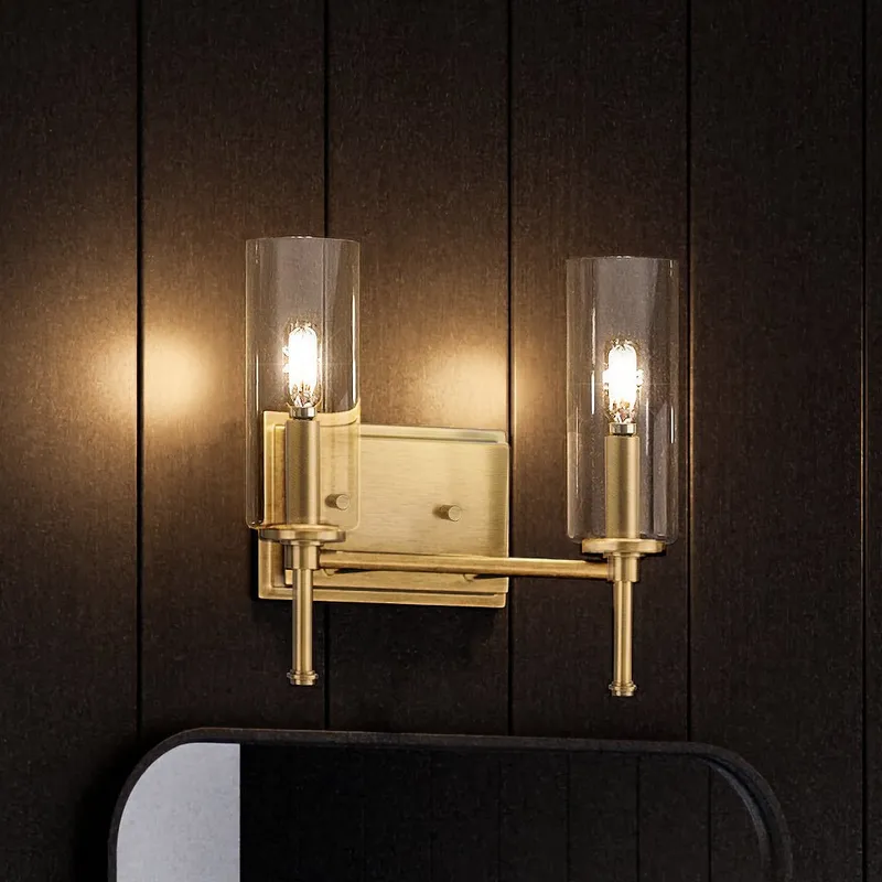 UHP4225 Contemporary Bath Light 11.5''H x 12.5''W, Olde Brass Finish, Parkes Collection — Urban Ambiance LED Linear Lights 60.0W 3000K