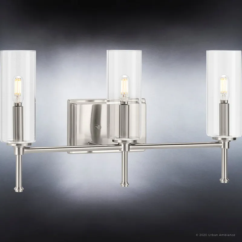 UHP4222 Contemporary Bath Light 11.5''H x 22.125''W, Brushed Nickel Finish, Parkes Collection — Urban Ambiance LED Linear Lights 60.0W 3000K