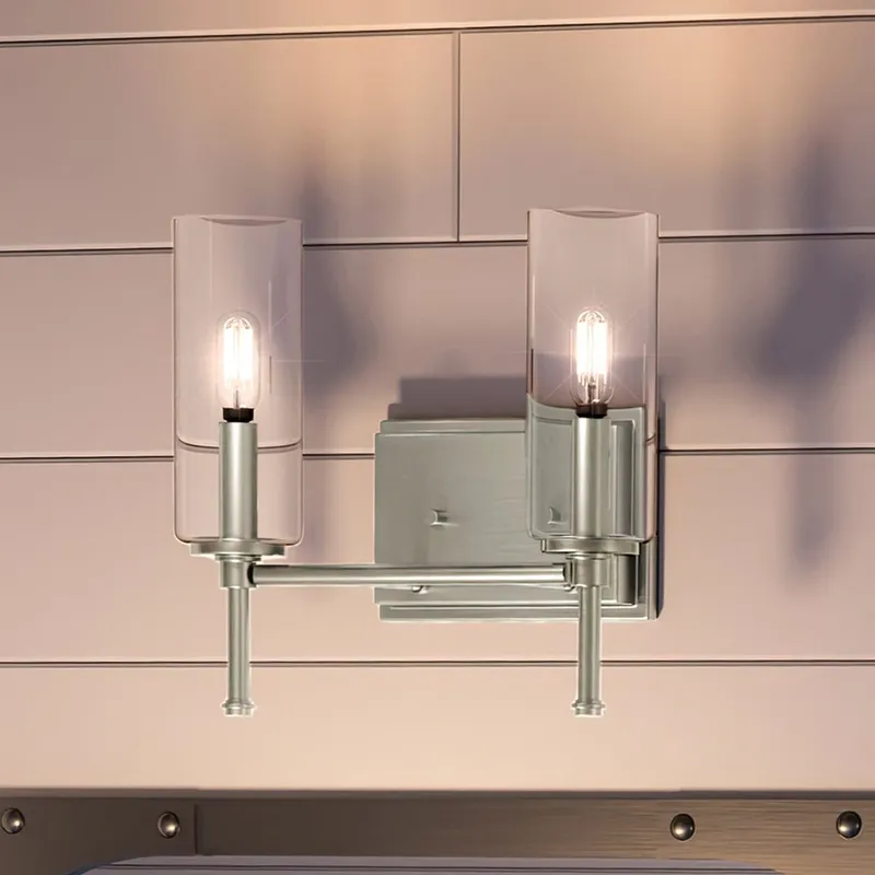 UHP4221 Contemporary Bath Light 11.5''H x 12.5''W, Brushed Nickel Finish, Parkes Collection — Urban Ambiance LED Linear Lights 60.0W 3000K