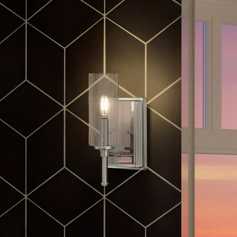 UHP4220 Contemporary Wall Sconce 11.5''H x 4.75''W, Brushed Nickel Finish, Parkes Collection — Urban Ambiance LED Wall Lights 60.0W 3000K