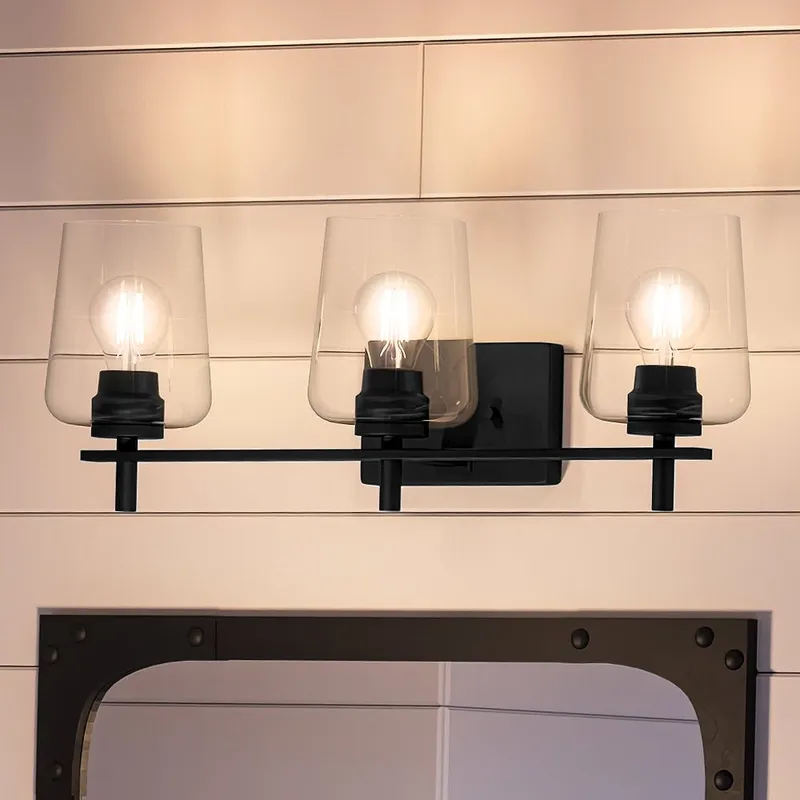 UHP4210 New Traditional Bath Light 8.5''H x 24.25''W, Midnight Black Finish, Swan-Hill Collection — Urban Ambiance LED Linear Lights 60.0W 3000K