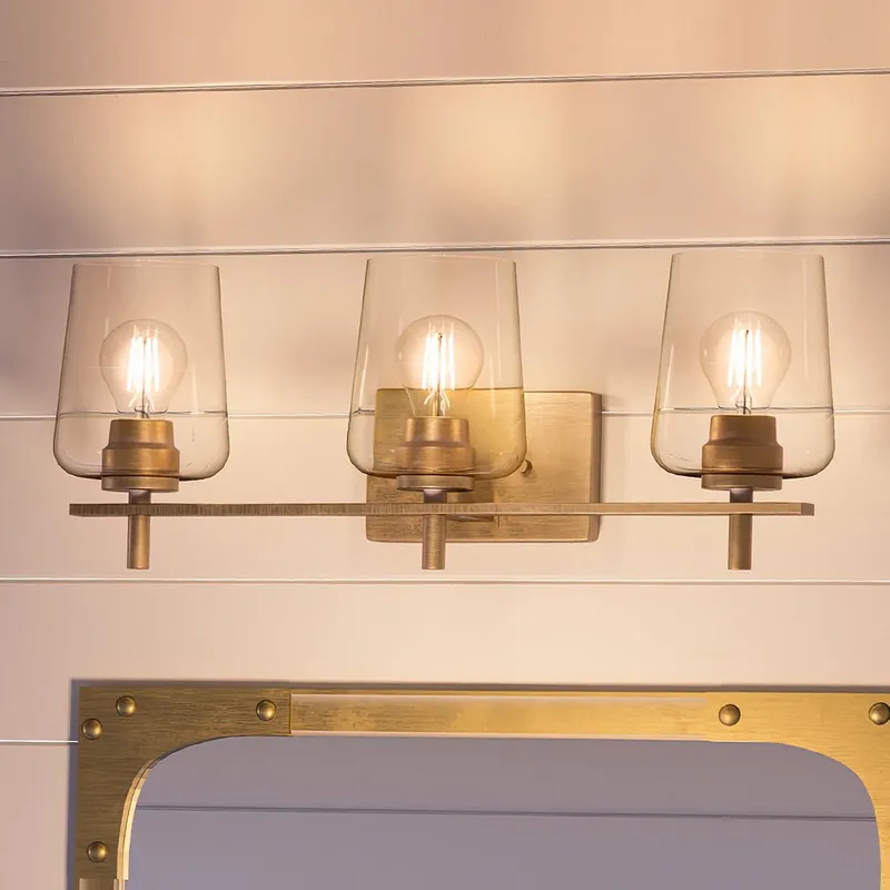 UHP4206 New Traditional Bath Light 8.5''H x 24.25''W, Olde Brass Finish, Swan-Hill Collection — Urban Ambiance LED Linear Lights 60.0W 3000K