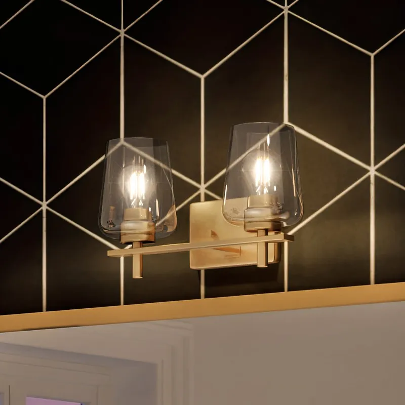 UHP4205 New Traditional Bath Light 8.5''H x 14.625''W, Olde Brass Finish, Swan-Hill Collection — Urban Ambiance LED Linear Lights 60.0W 3000K