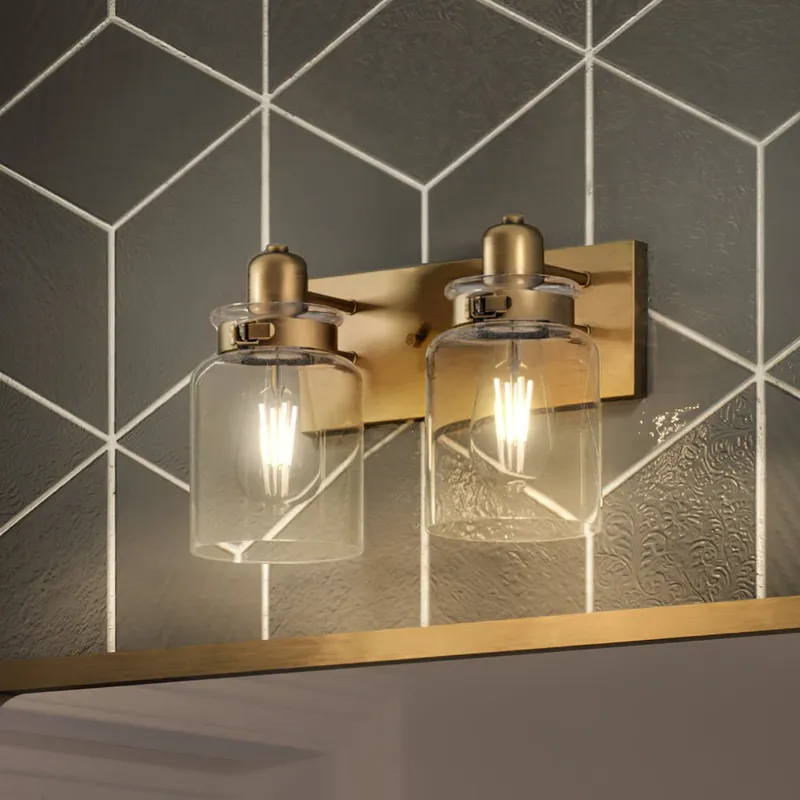 UHP4191 Vintage Bath Light 8.625''H x 13.25''W, Olde Brass Finish, Bridgeport Collection — Urban Ambiance LED Linear Lights 100.0W 3000K