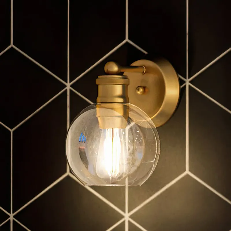 UHP4170 Vintage Wall Sconce 9.5''H x 6.5''W, Olde Brass Finish, Belfast Collection — Urban Ambiance LED Wall Lights 100.0W 3000K