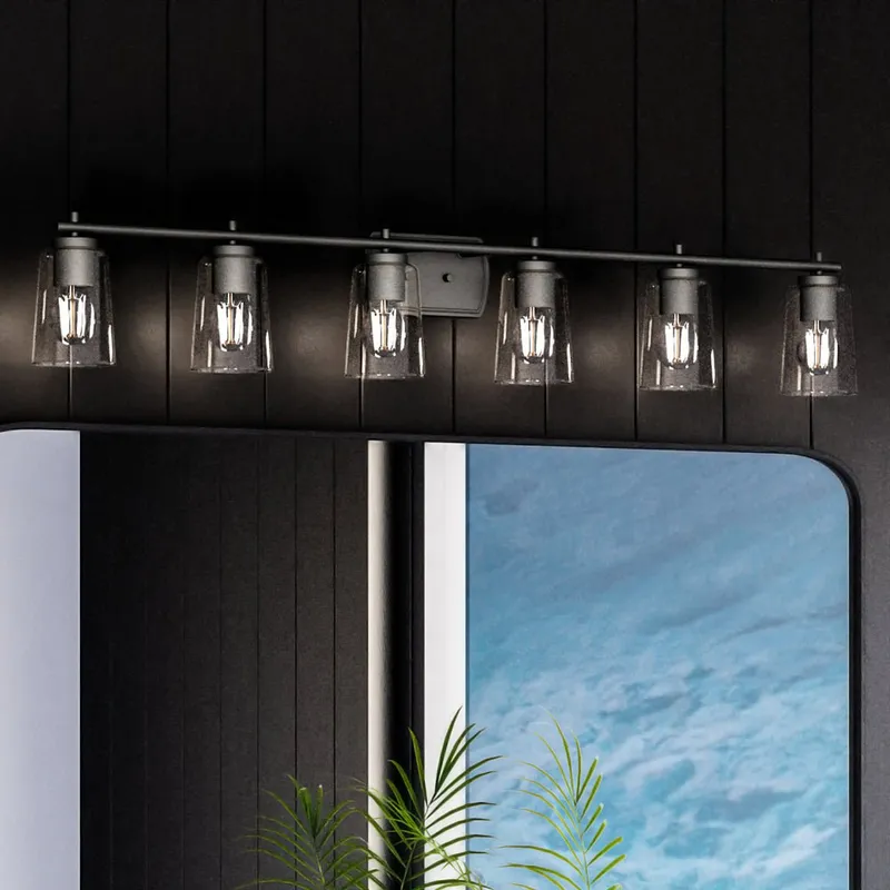 UHP4158 Traditional Bath Light 7.625''H x 48.5''W, Midnight Black Finish, Esperance Collection — Urban Ambiance LED Linear Lights 60.0W 3000K