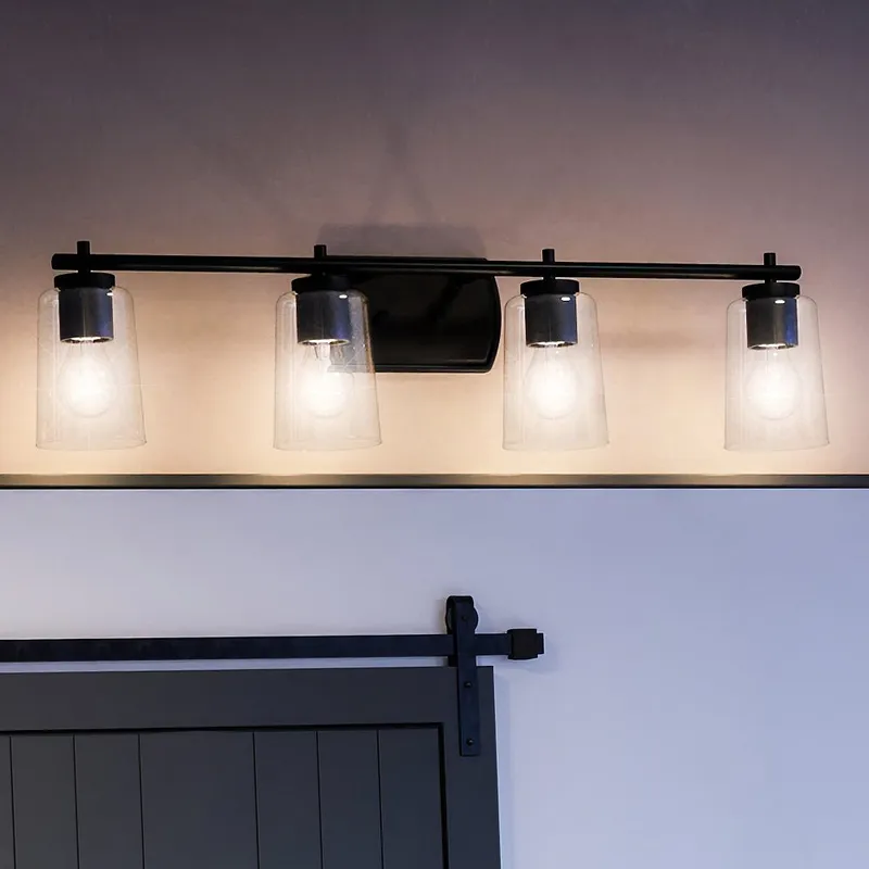UHP4157 Traditional Bath Light 7.625''H x 32''W, Midnight Black Finish, Esperance Collection — Urban Ambiance LED Linear Lights 60.0W 3000K