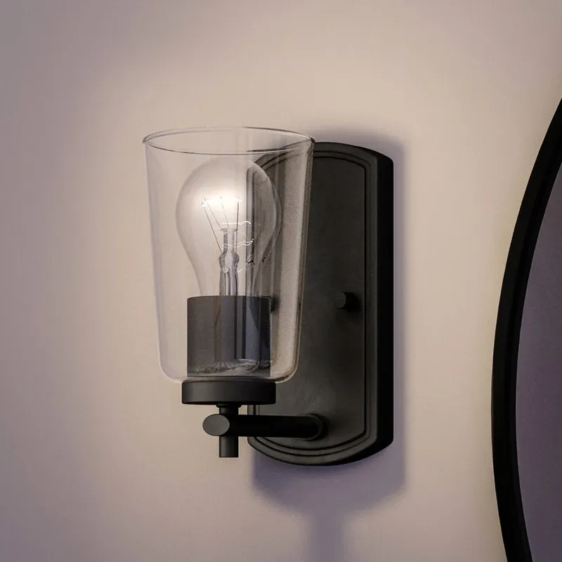 UHP4154 Traditional Wall Sconce 7.75''H x 4.5''W, Midnight Black Finish, Esperance Collection — Urban Ambiance LED Wall Lights 60.0W 3000K