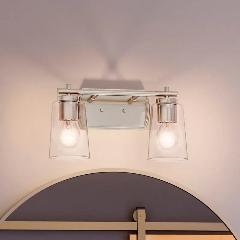 UHP4151 Traditional Bath Light 7.625''H x 13.875''W, Polished Nickel Finish, Esperance Collection — Urban Ambiance LED Linear Lights 60.0W 3000K