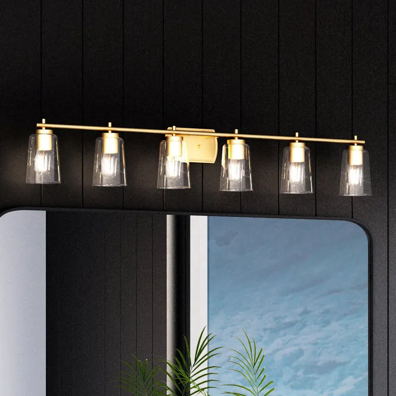 UHP4149 Traditional Bath Light 7.625''H x 48.5''W, Satin Gold Finish, Esperance Collection — Urban Ambiance LED Linear Lights 60.0W 3000K