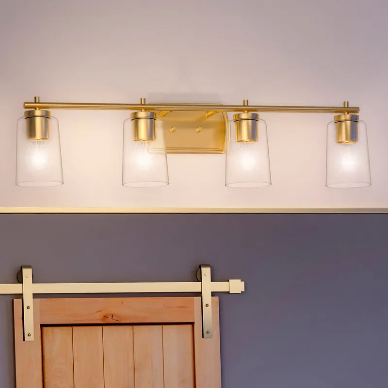 UHP4148 Traditional Bath Light 7.625''H x 32''W, Satin Gold Finish, Esperance Collection — Urban Ambiance LED Linear Lights 60.0W 3000K