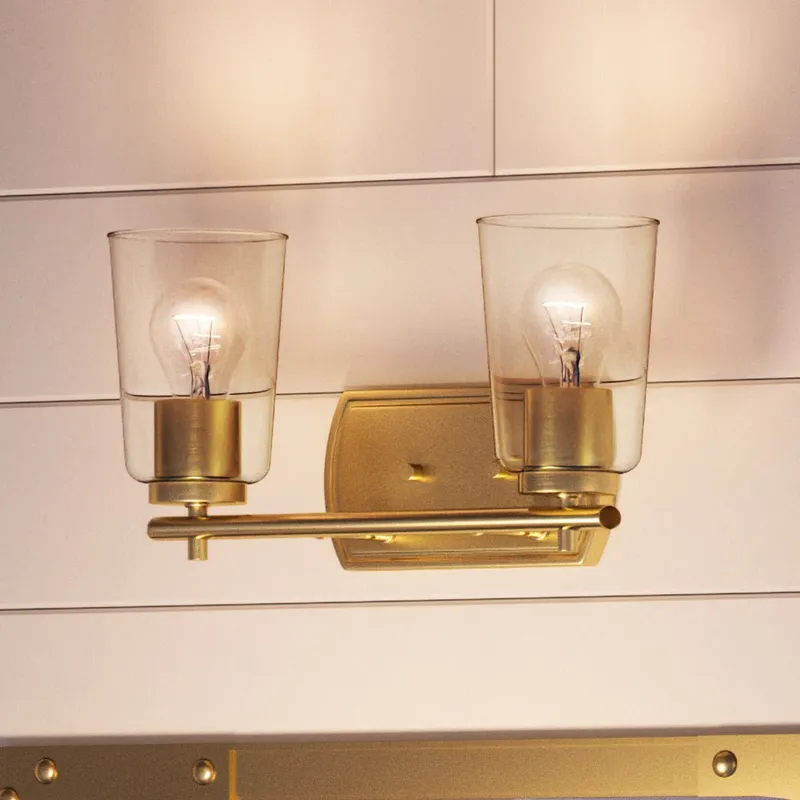 UHP4146 Traditional Bath Light 7.625''H x 13.875''W, Satin Gold Finish, Esperance Collection — Urban Ambiance LED Linear Lights 60.0W 3000K