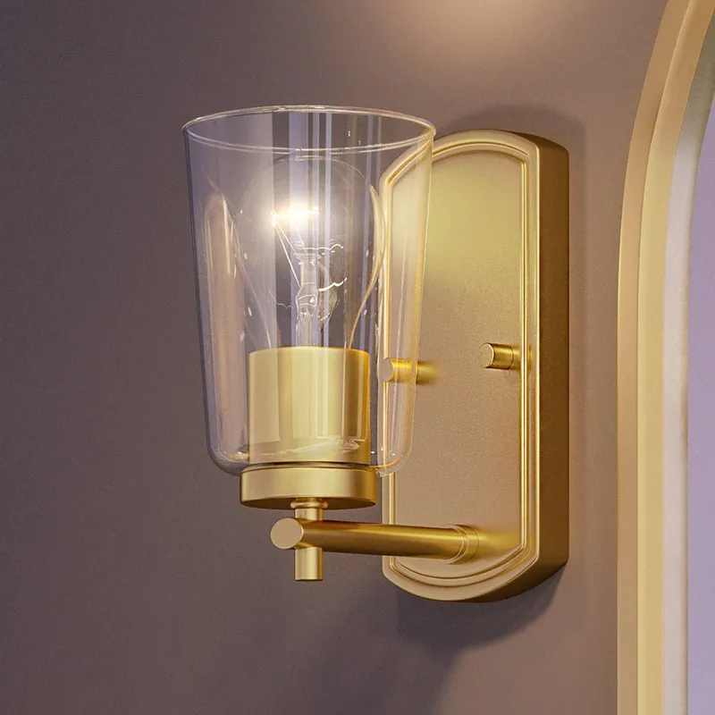UHP4145 Traditional Wall Sconce 7.75''H x 4.5''W, Satin Gold Finish, Esperance Collection — Urban Ambiance LED Wall Lights 60.0W 3000K