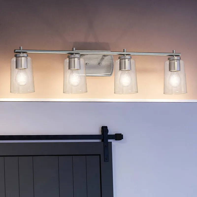 UHP4143 Traditional Bath Light 7.625''H x 32''W, Brushed Nickel Finish, Esperance Collection — Urban Ambiance LED Linear Lights 60.0W 3000K