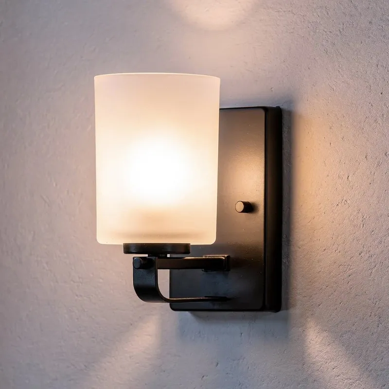 UHP4112 Modern Wall Sconce 8''H x 4.5''W, Midnight Black Finish, Broome Collection — Urban Ambiance LED Wall Lights 100.0W 3000K