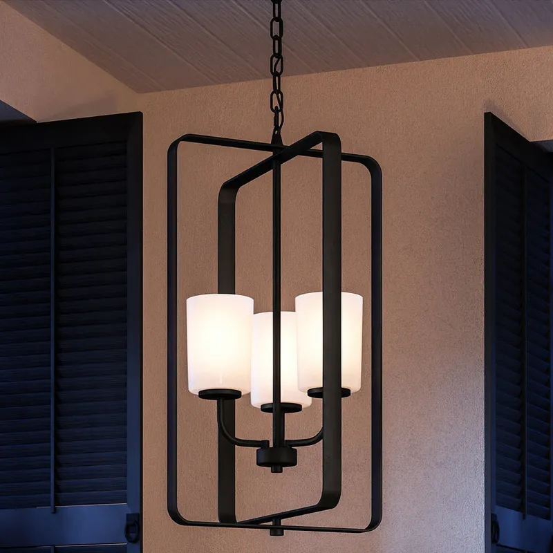 UHP4110 Modern Chandelier 25.625''H x 16''W, Midnight Black Finish, Broome Collection — Urban Ambiance LED Landscape Lights 100.0W 3000K