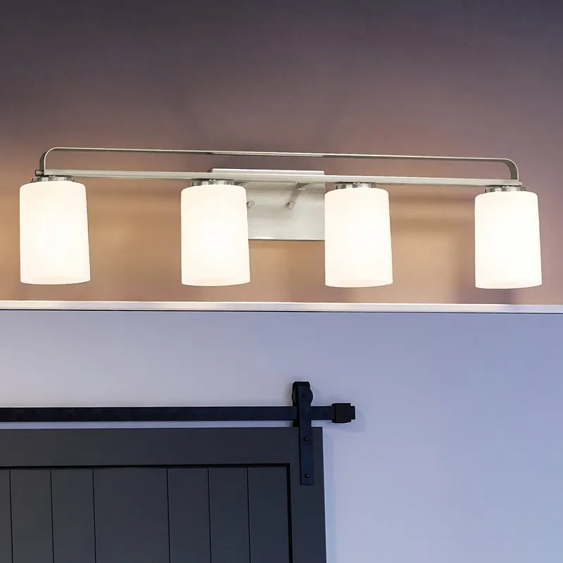 UHP4107 Modern Bath Light 7.625''H x 32.5''W, Brushed Nickel Finish, Broome Collection — Urban Ambiance LED Linear Lights 100.0W 3000K