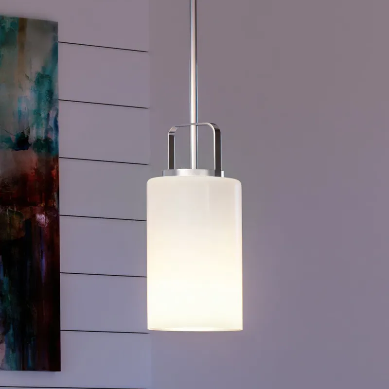 UHP4103 Modern Pendant 11''H x 5''W, Brushed Nickel Finish, Broome Collection — Urban Ambiance LED Landscape Lights 100.0W 3000K