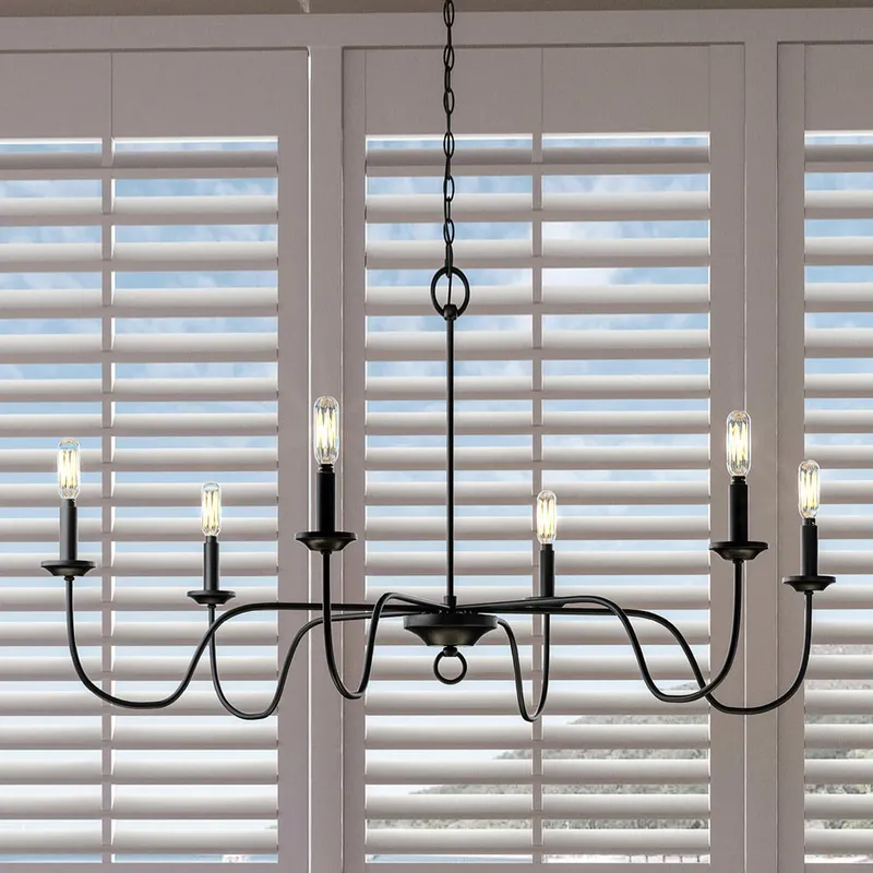 UHP4081 Traditional Chandelier 24''H x 40''W, Midnight Black Finish, Warwick Collection — Urban Ambiance LED Landscape Lights 60.0W 3000K