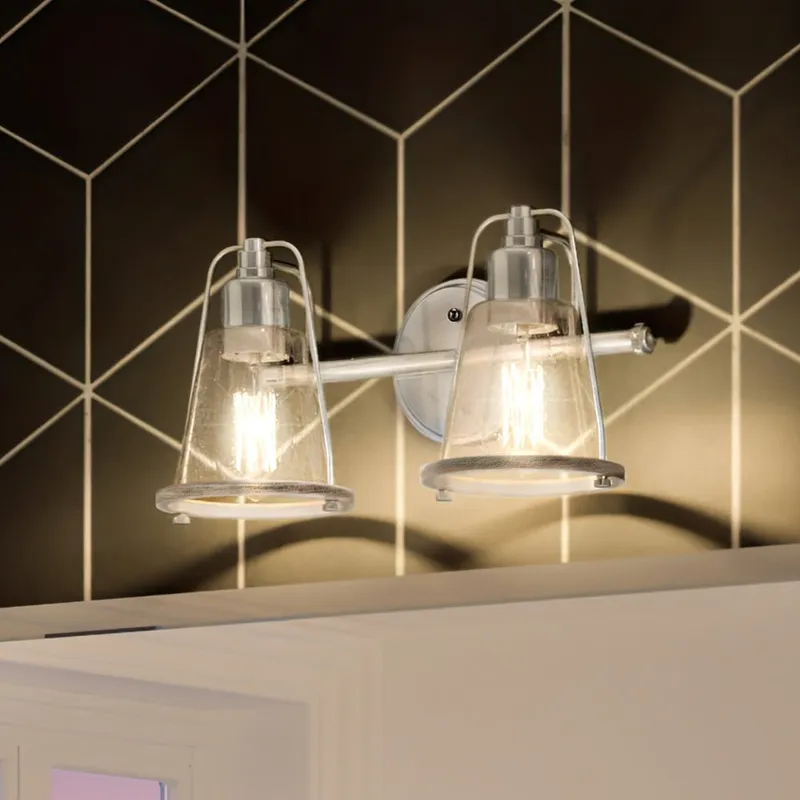 UHP4071 Coastal Bath Light 8.25''H x 15''W, Brushed Nickel Finish, Kempsey Collection — Urban Ambiance LED Linear Lights 100.0W 3000K