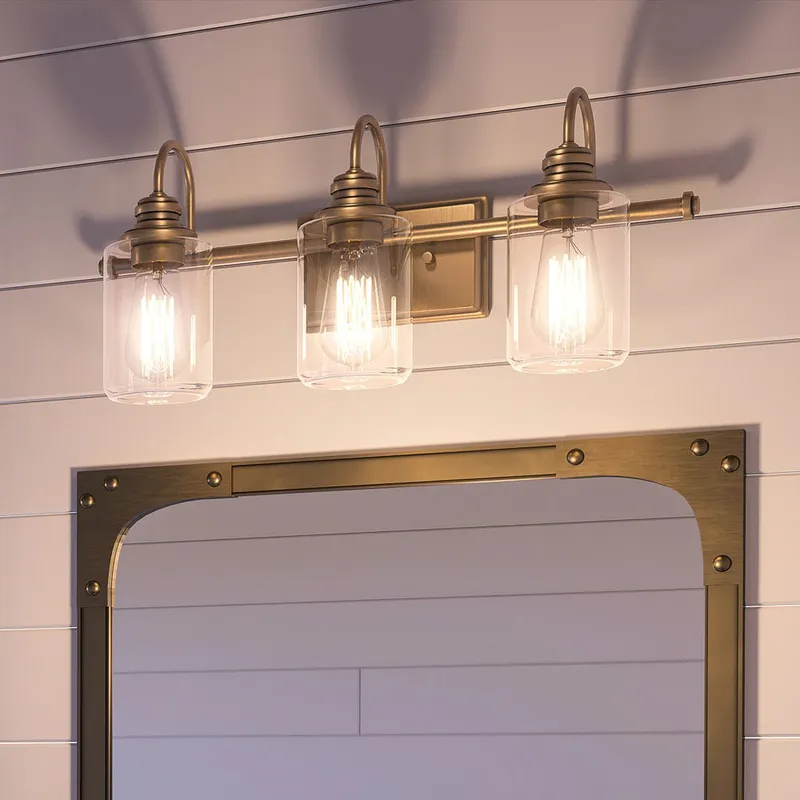 UHP4067 Vintage Bath Light 9.875''H x 23.375''W, Olde Brass Finish, Hedland Collection — Urban Ambiance LED Linear Lights 60.0W 3000K
