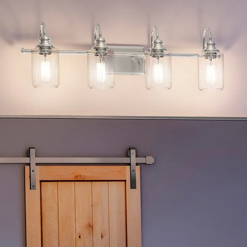 UHP4063 Vintage Bath Light 9.875''H x 32.25''W, Brushed Nickel Finish, Hedland Collection — Urban Ambiance LED Linear Lights 60.0W 3000K