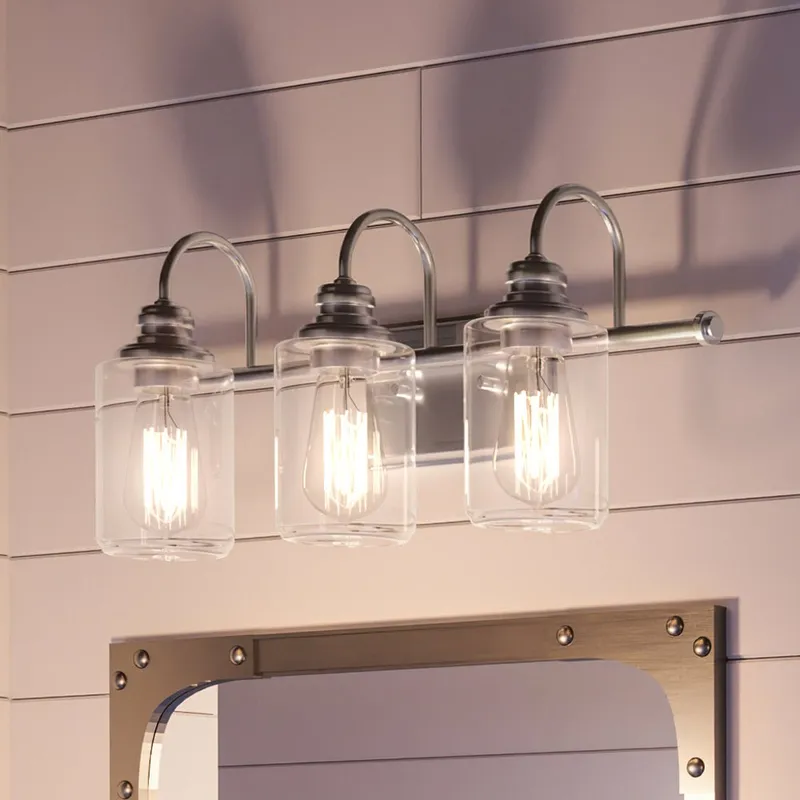 UHP4062 Vintage Bath Light 9.875''H x 23.375''W, Brushed Nickel Finish, Hedland Collection — Urban Ambiance LED Linear Lights 60.0W 3000K