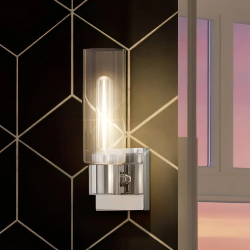 UHP4056 Cosmopolitan Wall Sconce 12.625''H x 5''W, Polished Chrome Finish, Tustin Collection — Urban Ambiance LED Wall Lights 60.0W 3000K