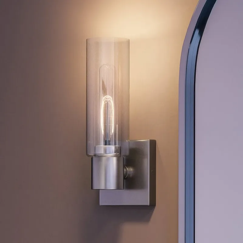 UHP4054 Cosmopolitan Wall Sconce 12.625''H x 5''W, Brushed Nickel Finish, Tustin Collection — Urban Ambiance LED Wall Lights 60.0W 3000K