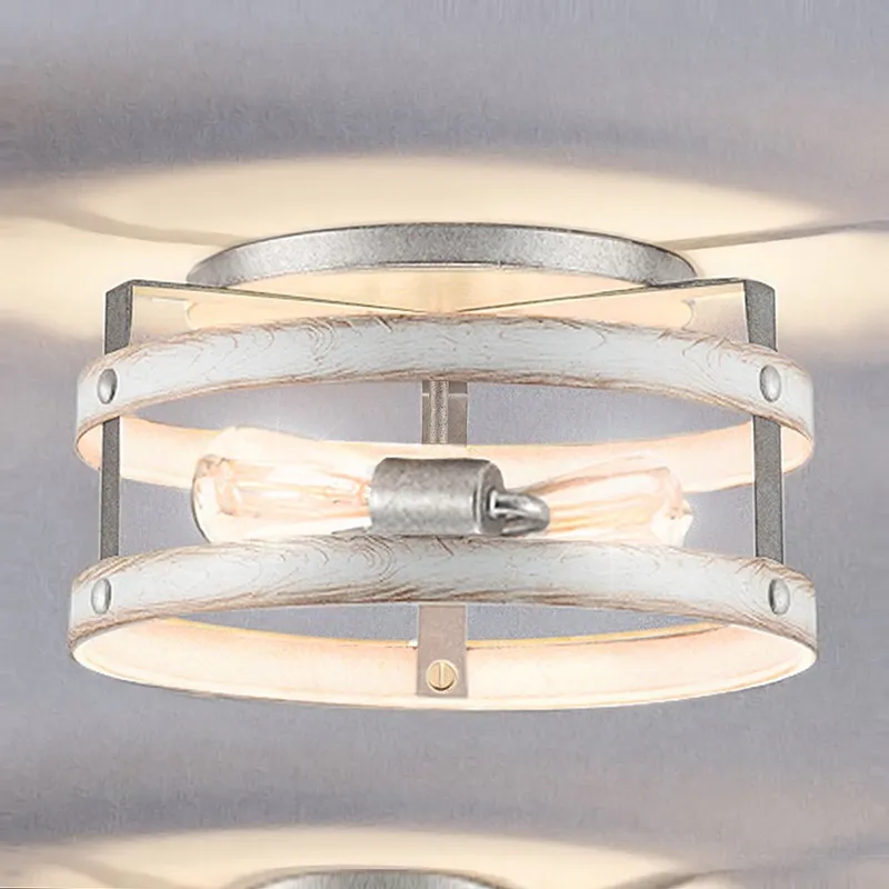 UHP4040 Farmhouse Ceiling Light 6.5''H x 14.375''W, Galvanized Steel Finish, Adelaide Collection — Urban Ambiance LED Post Top Lights 60.0W 3000K