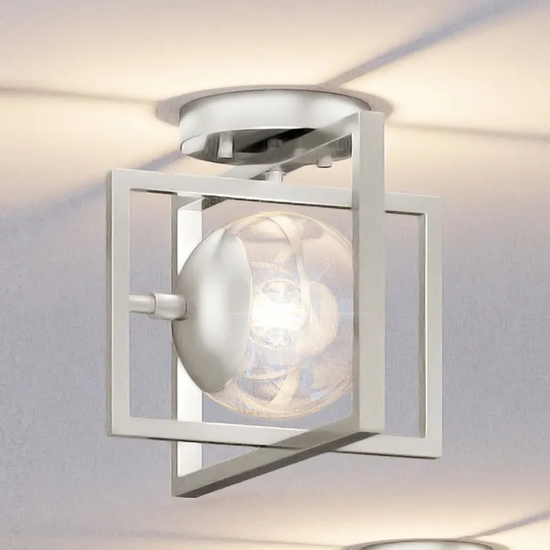 UHP4019 Minimalist Ceiling Light 9.75''H x 12''W, Brushed Nickel Finish, Canton Collection — Urban Ambiance LED Post Top Lights 60.0W 3000K