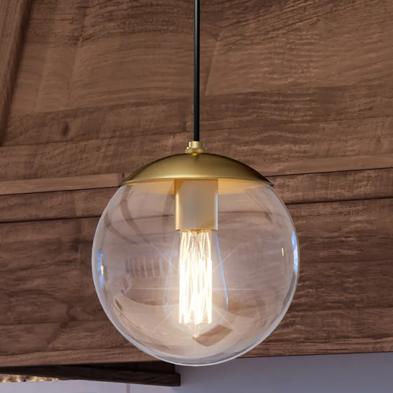 UHP4017 Minimalist Pendant 12.5''H x 12''W, Brushed Bronze Finish, Canton Collection — Urban Ambiance LED Landscape Lights 60.0W 3000K