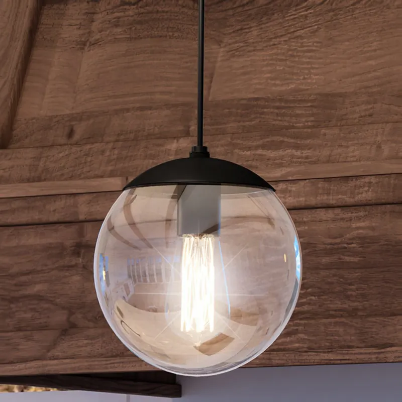 UHP4015 Minimalist Pendant 10.5''H x 10''W, Midnight Black Finish, Canton Collection — Urban Ambiance LED Landscape Lights 60.0W 3000K