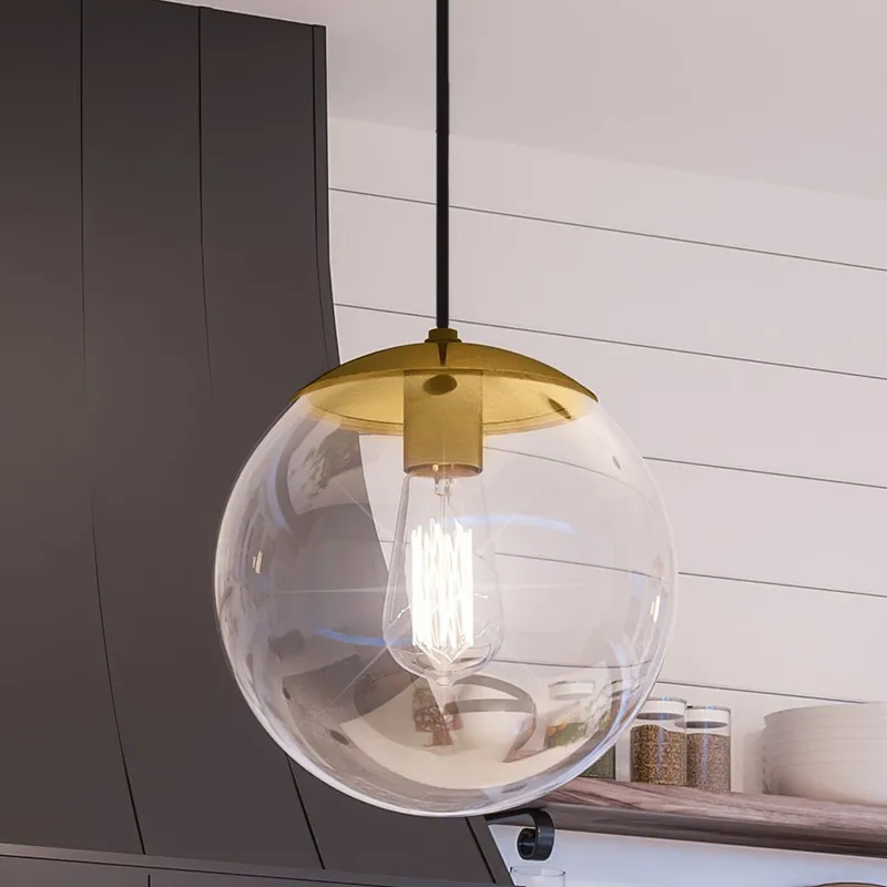 UHP4014 Minimalist Pendant 10.5''H x 10''W, Brushed Bronze Finish, Canton Collection — Urban Ambiance LED Landscape Lights 60.0W 3000K
