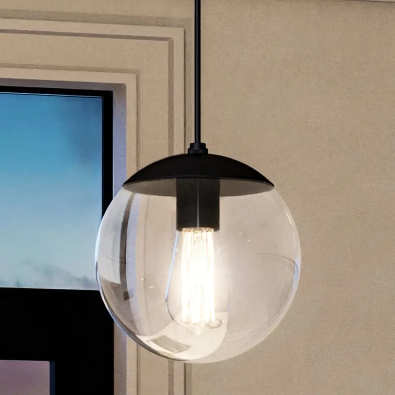 UHP4012 Minimalist Pendant 8.75''H x 8''W, Midnight Black Finish, Canton Collection — Urban Ambiance LED Landscape Lights 60.0W 3000K