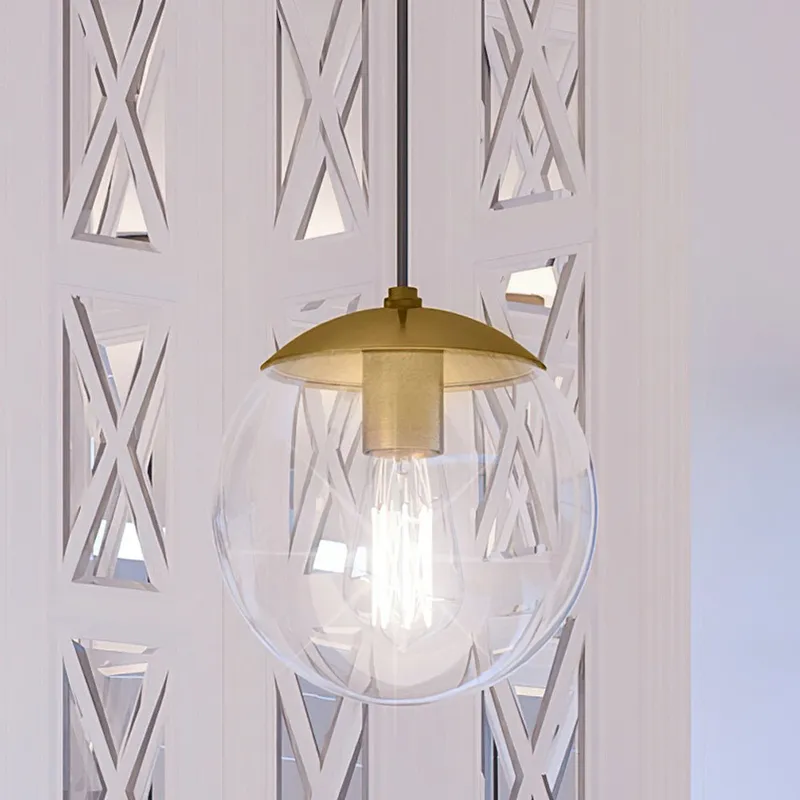 UHP4011 Minimalist Pendant 8.75''H x 8''W, Brushed Bronze Finish, Canton Collection — Urban Ambiance LED Landscape Lights 60.0W 3000K