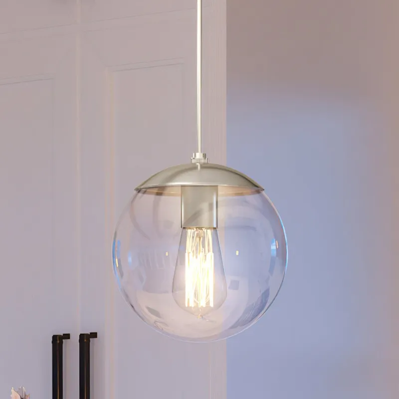 UHP4010 Minimalist Pendant 8.75''H x 8''W, Brushed Nickel Finish, Canton Collection — Urban Ambiance LED Landscape Lights 60.0W 3000K