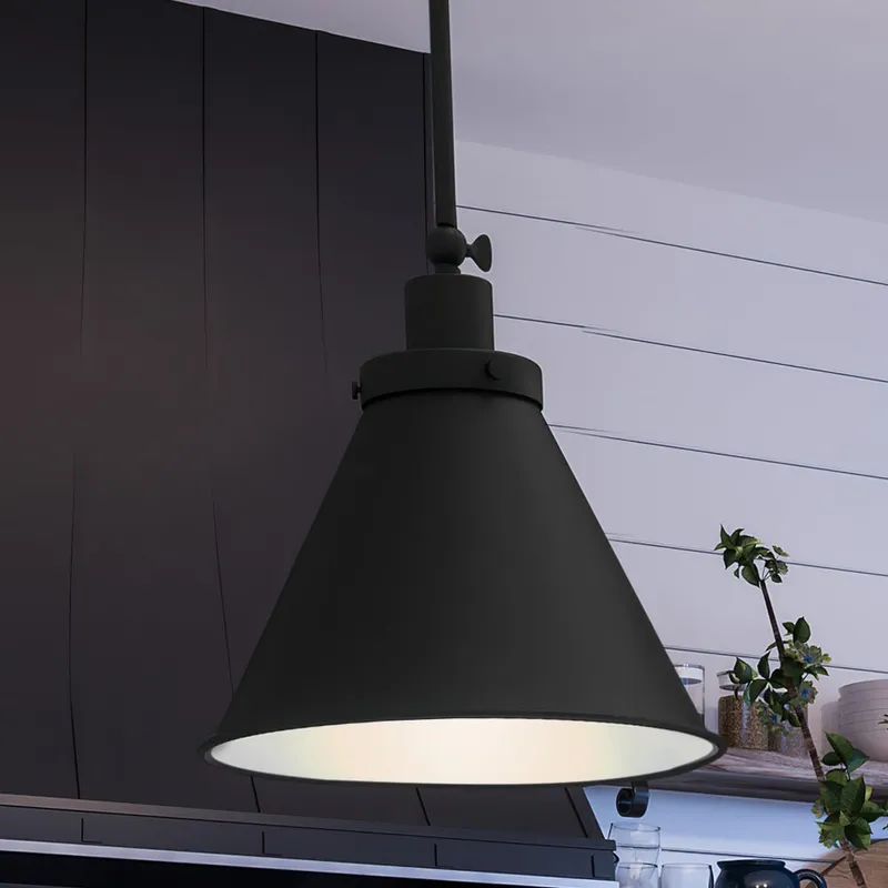 UHP4004 Traditional Pendant 12.75''H x 12.25''W, Midnight Black Finish, Pawtucket Collection — Urban Ambiance LED Landscape Lights 100.0W 3000K