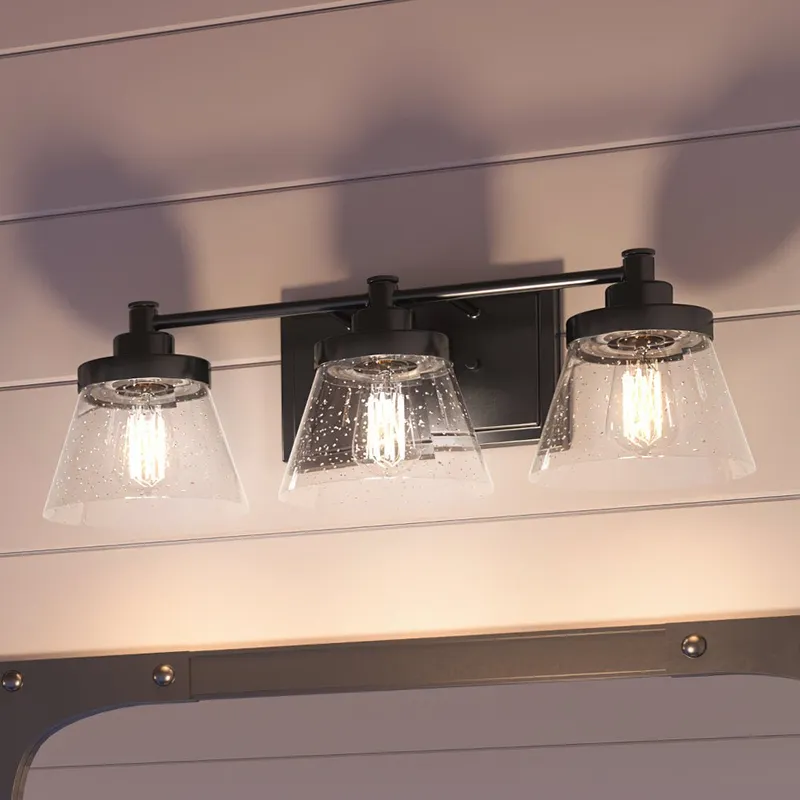 UHP3997 Traditional Bath Light 7.75''H x 24.5''W, Midnight Black Finish, Pawtucket Collection — Urban Ambiance LED Linear Lights 60.0W 3000K