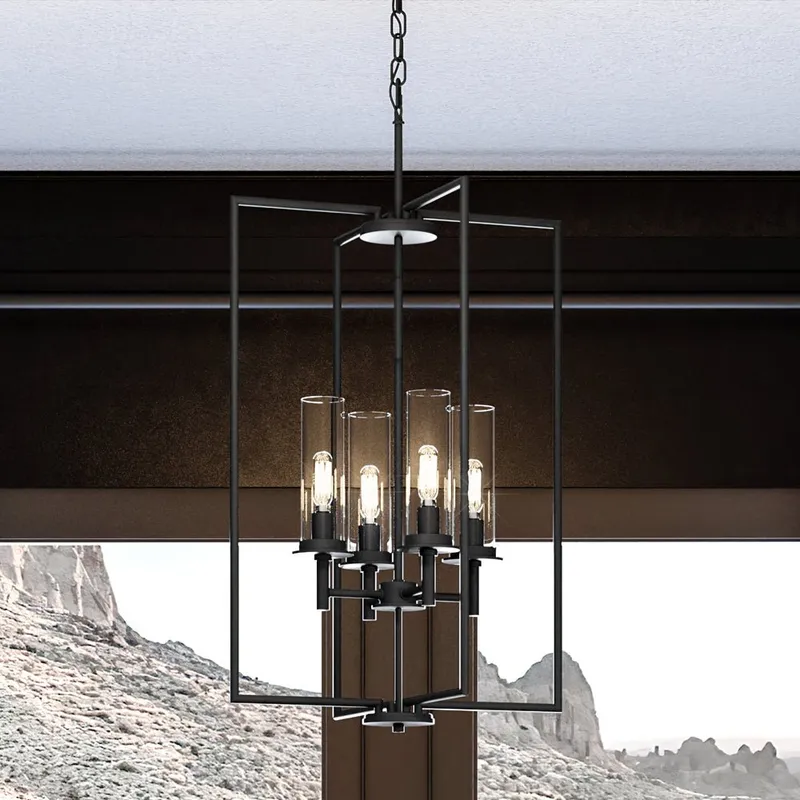 UHP3989 New Traditional Chandelier 31.75''H x 18''W, Midnight Black Finish, Griffith Collection — Urban Ambiance LED Landscape Lights 60.0W 3000K