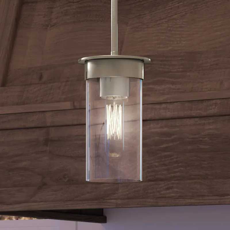 UHP3983 New Traditional Pendant 8.875''H x 5''W, Brushed Nickel Finish, Griffith Collection — Urban Ambiance LED Landscape Lights 60.0W 3000K